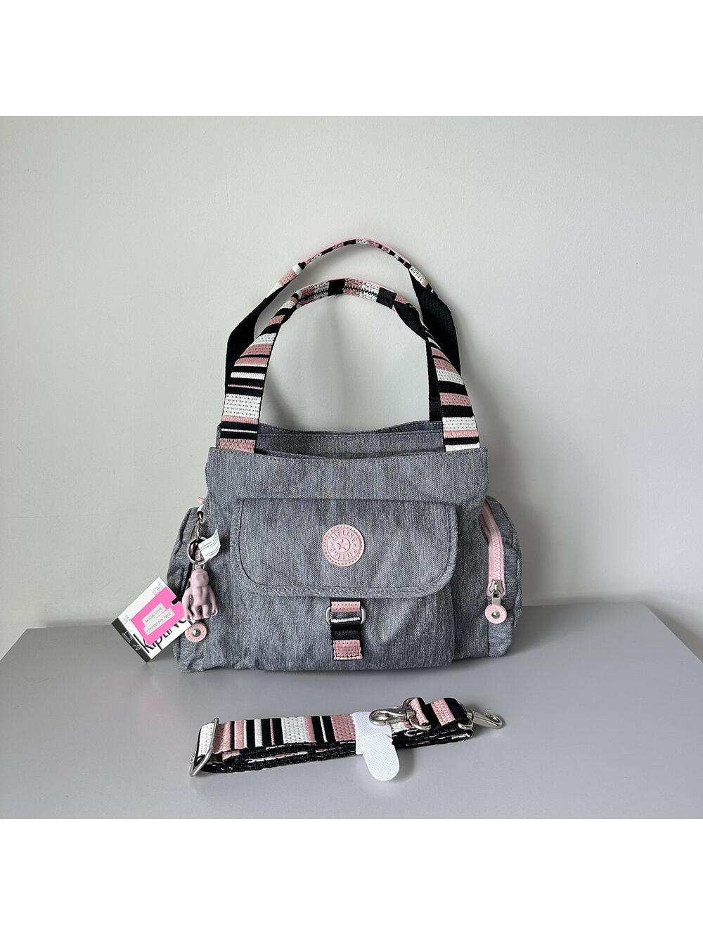 Kipling Felix Large Handbag in Gray Weave NWT